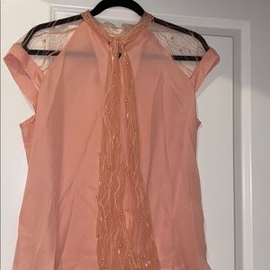 Mesh cap sleeve shirt